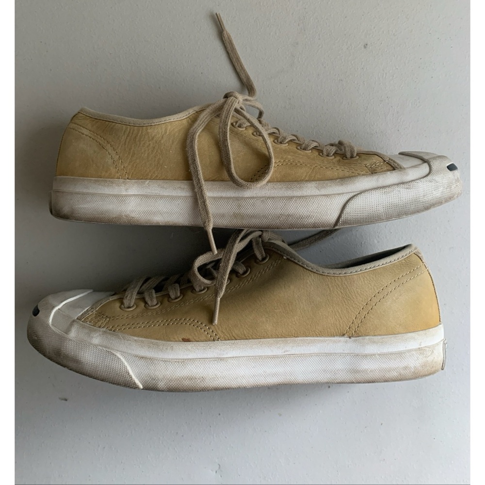 Converse Leather Beige Unisex Jack Purcell Sneakers Women’s 9 Men’s 7.5